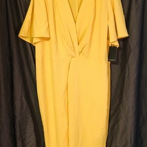 Eloquii wrap dress yellow size 20 NWT